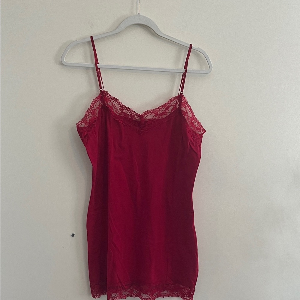 Zenana Outfitters Red Lace Cami Tank Top Y2K Mcbling Dark Romantic Gothic Preppy
